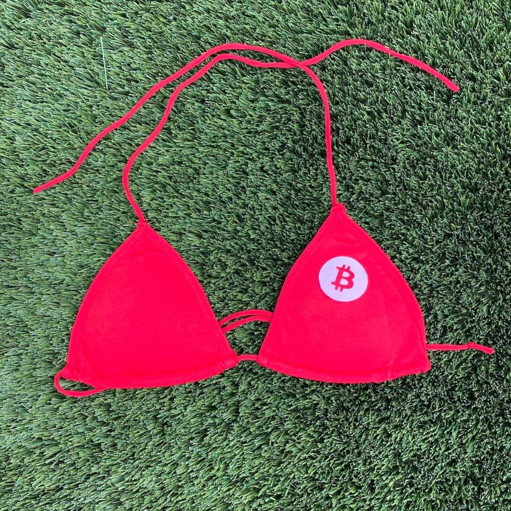 The Original Bitcoin Thong Bikini in Red - Picture 3 of 14